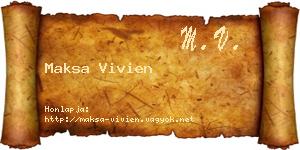 Maksa Vivien névjegykártya